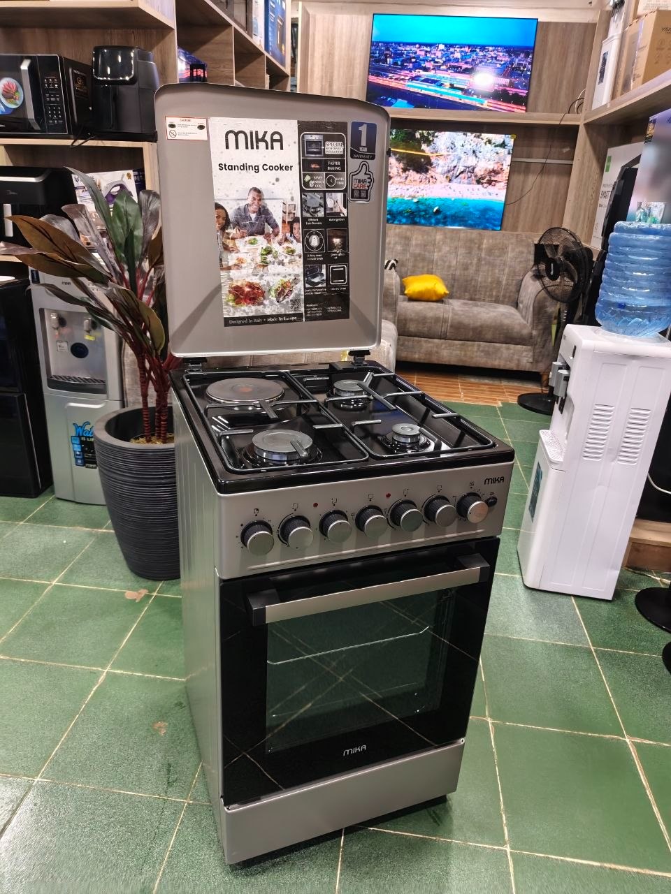MIKA MST5060P31ESL Standing Cooker: 50cm X 60cm, 3 Gas Pipe Burners + 1 RAPID Hot Plate