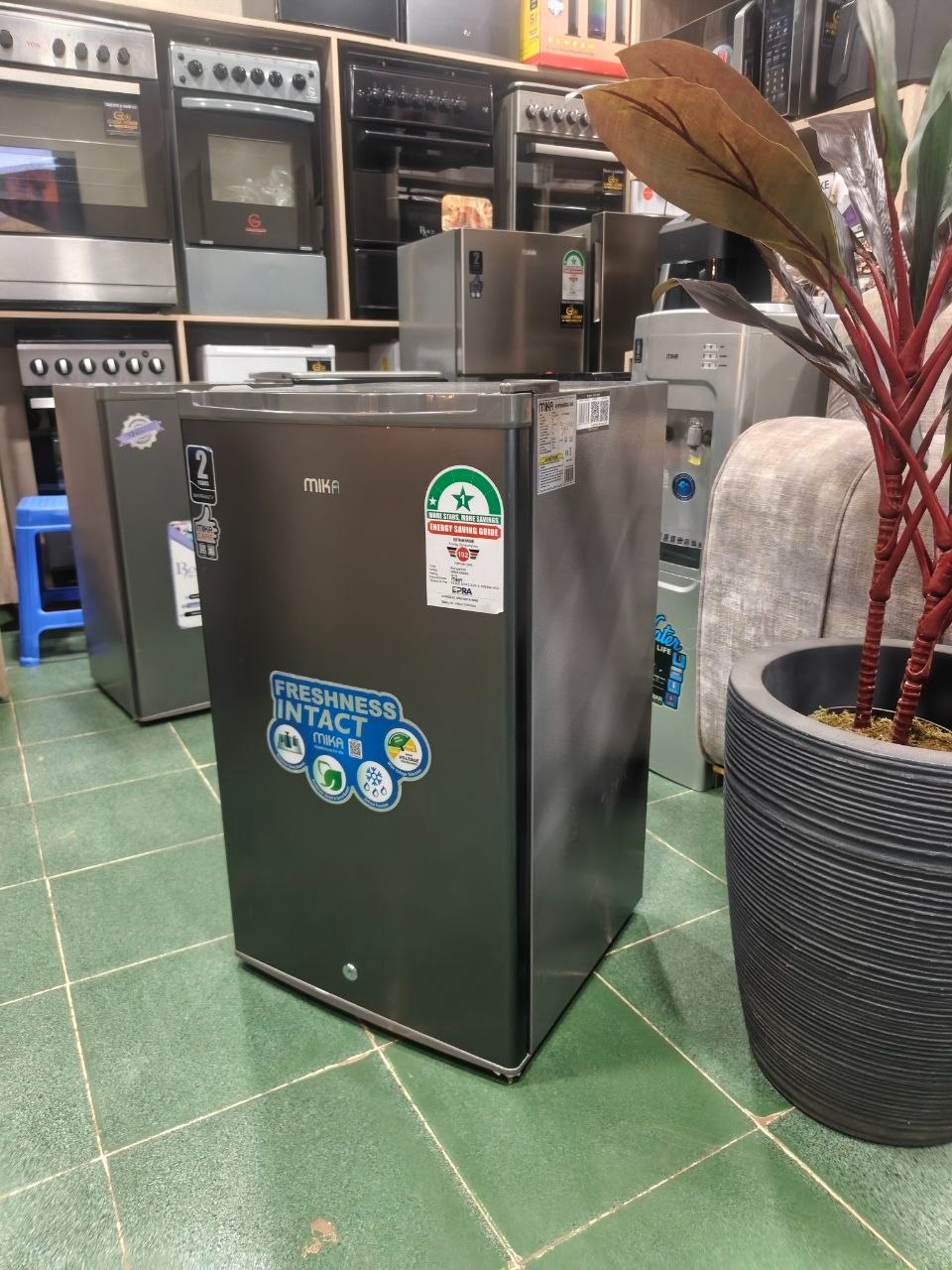 MIKA Fridge, Single Door Defrost, 92L, Dark Silver MRDCS92DS