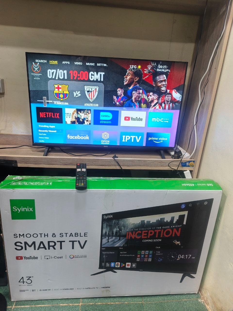 Synix 43" Smart TV Frameless Bluetooth Enabled