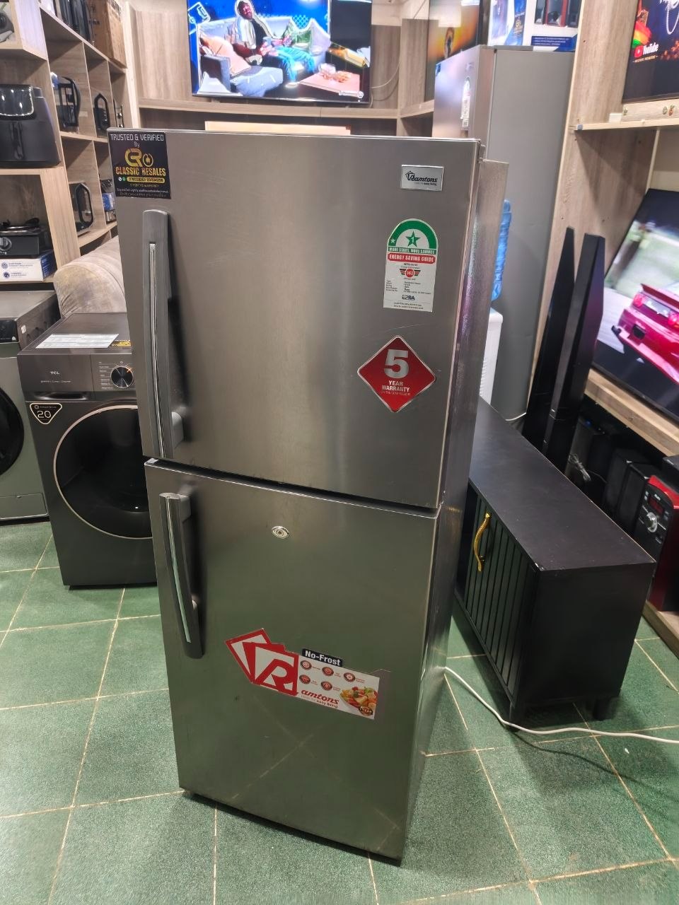 Ramtons 196 LITRES DOUBLE DOOR NO FROST FRIDGE, SILVER- RF/239