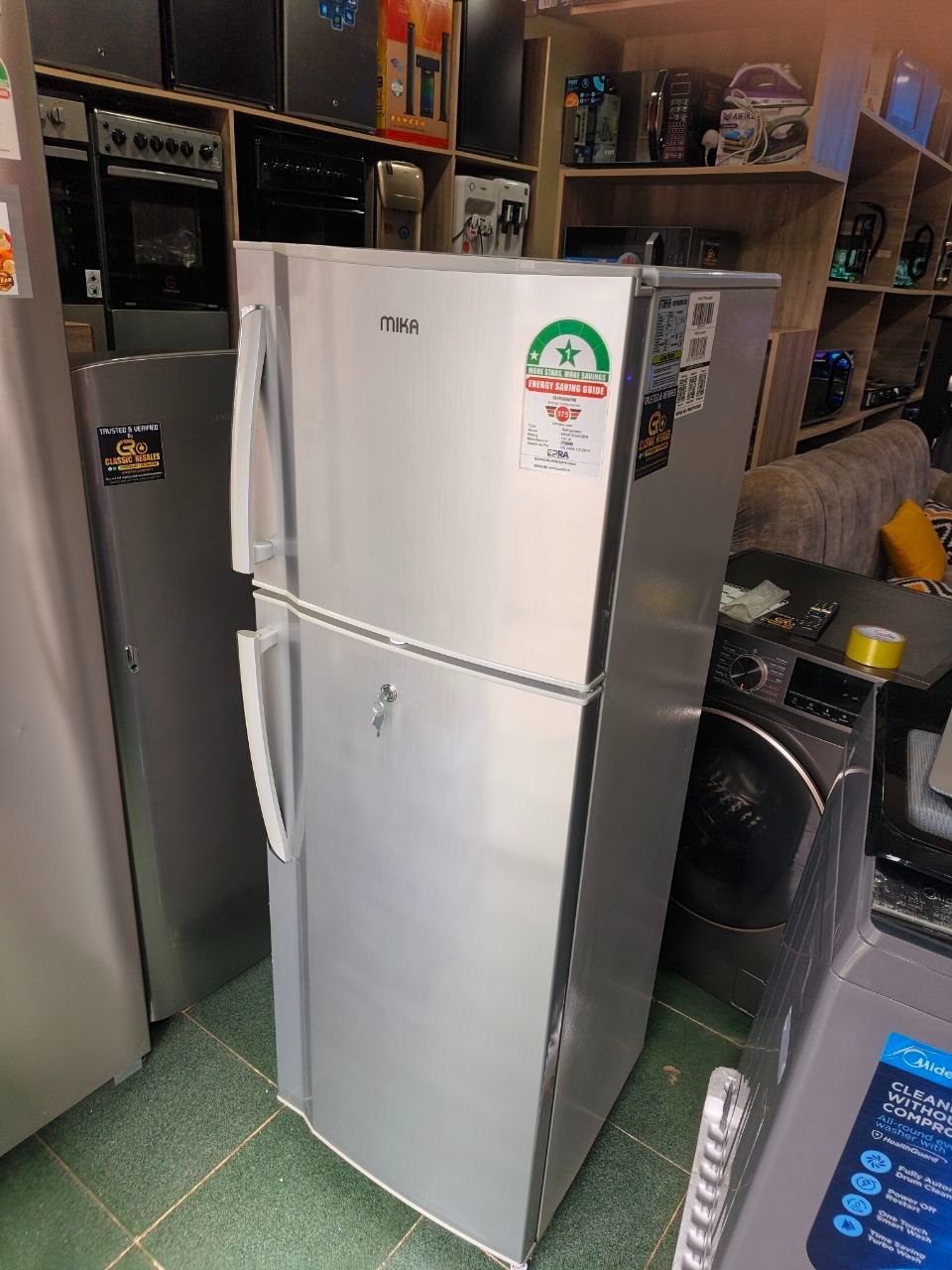 MIKA Fridge, 200L, CF, Direct Cool, Double Door, Silver Brush MRDCD105SBR