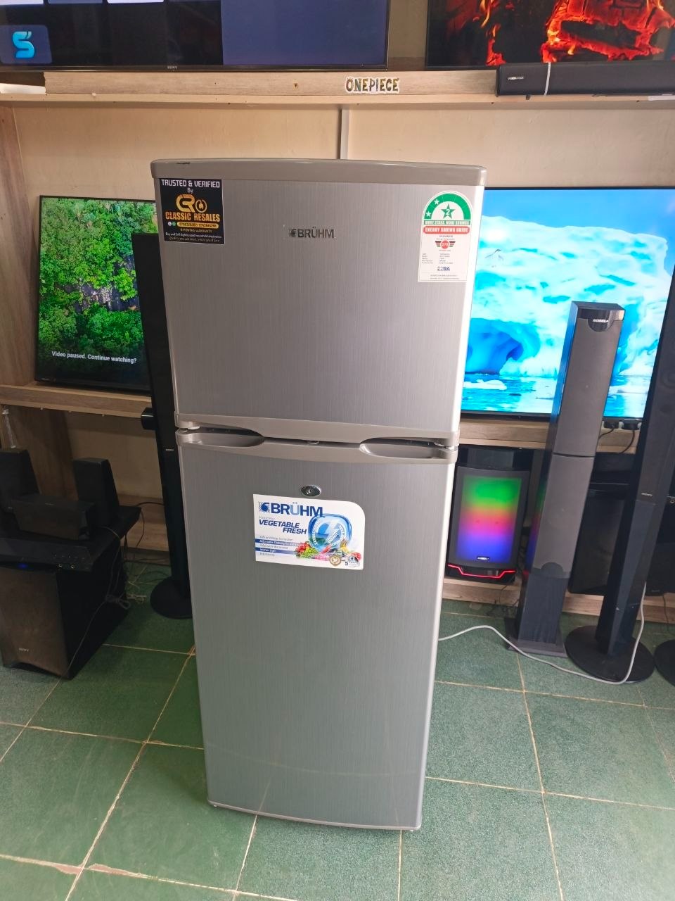 Bruhm 181L Double Door Refrigerator BFD-195MD - Grey