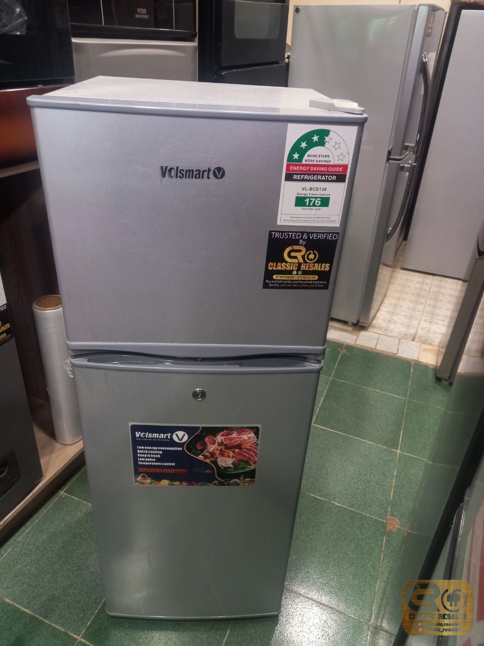 Volsmart 138l VL-BCD138 double door fridge