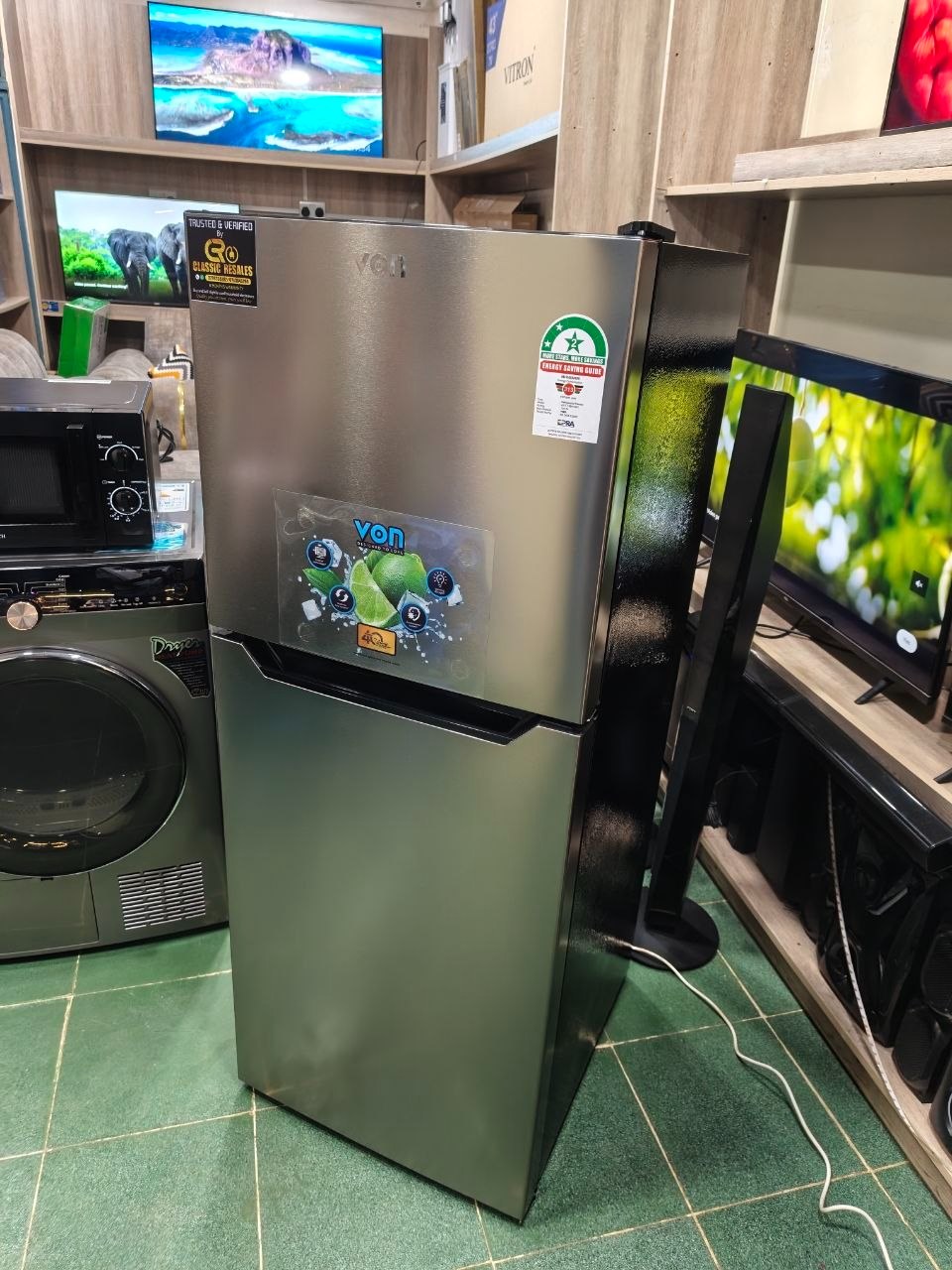 Von Double Door Top Mount Freezer, 196L  Non Frost (VRT-196NVHX ) fridge