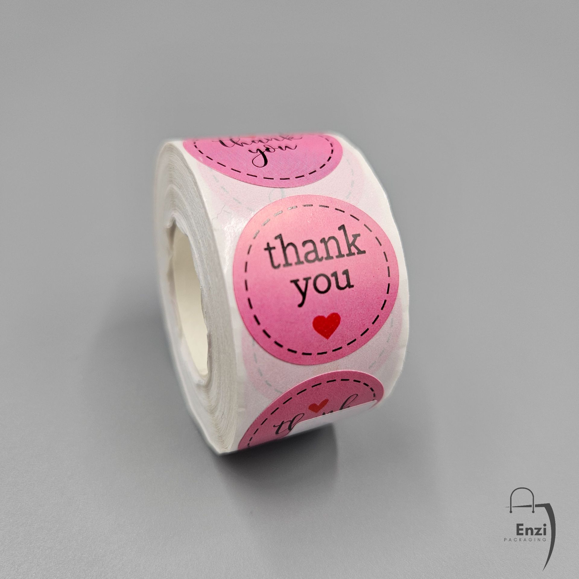 Pink Thank You  Sticker 1 inch 500pcs