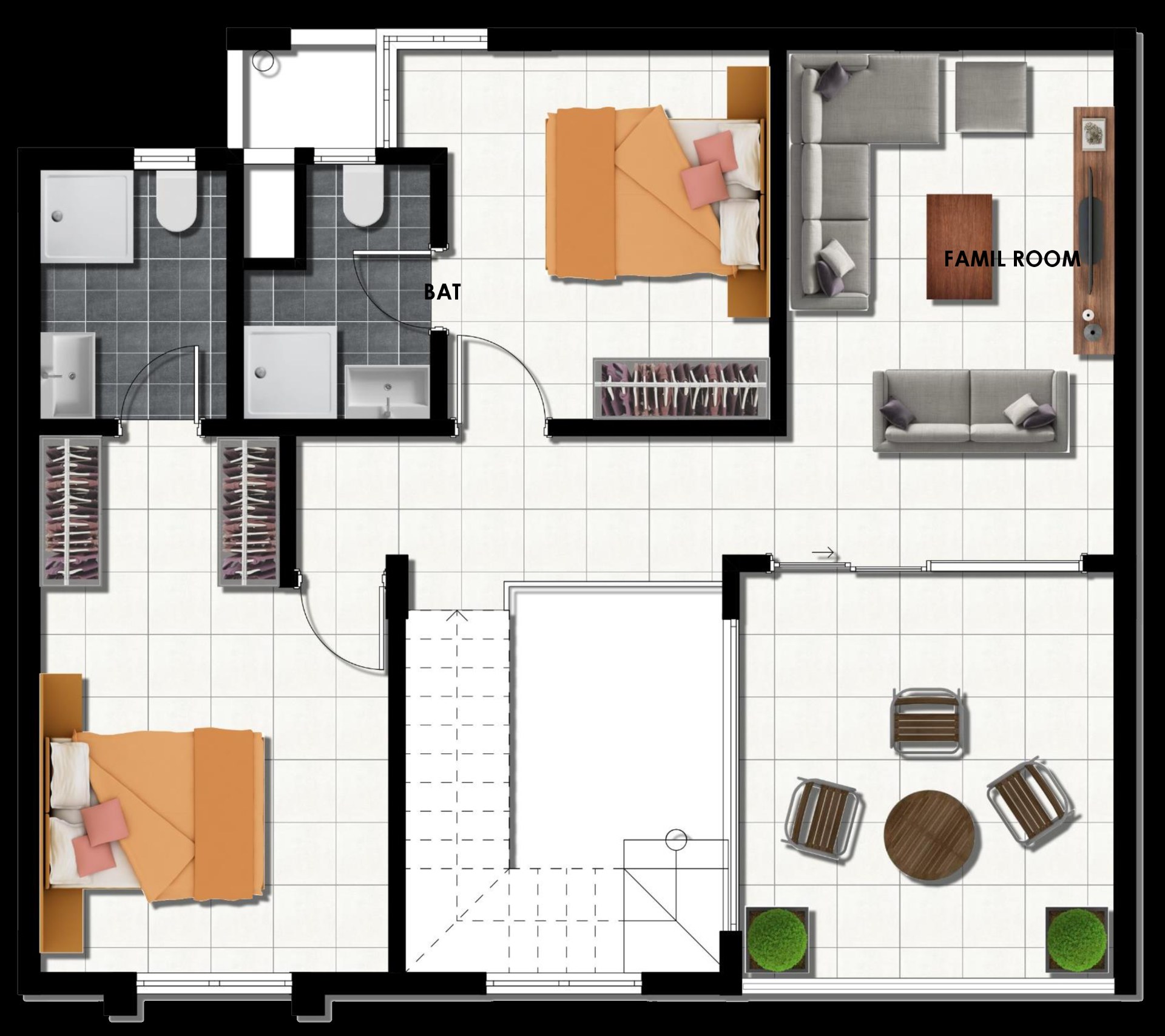 3 Bedroom Apartment in karen — Floor Plan for 2 Bedroom